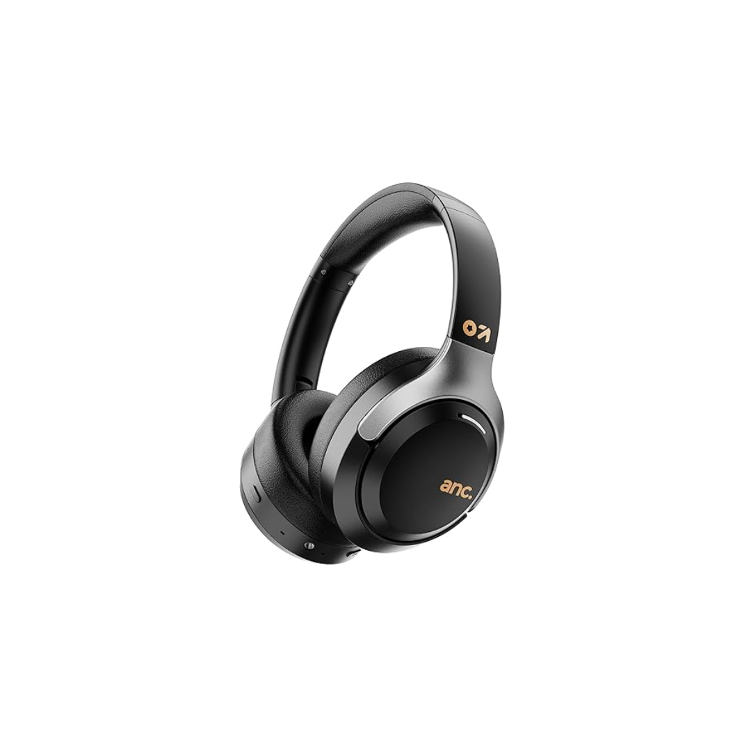 Newly Launched Anchor Bluetooth Wireless Over Ear Headphones with Mic, Active Noise Cancellation, 72H Playtime, AUX Option, Type-C Fast Charging, 40mm Bass Drivers, Gaming ANC Headphones.